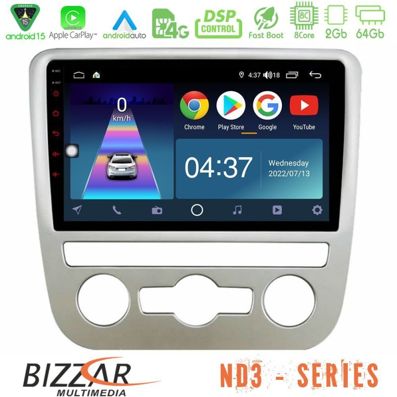 Bizzar ND3 Series 8Core Android15 2+64GB  VW Scirocco 2008 – 2014 Navigation Multimedia Tablet 9"