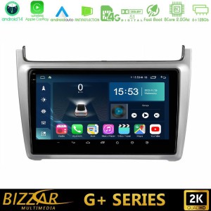 Bizzar G+ Series Vw Polo 2014-2017 8core Android14 6+128GB Navigation Multimedia Tablet 9" (Silver)