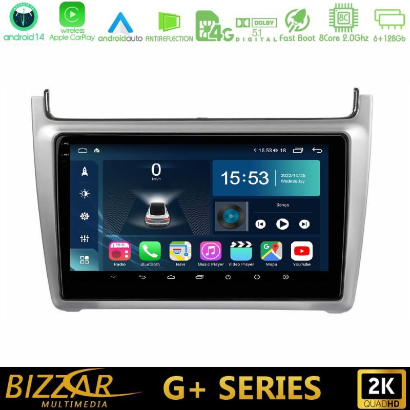 Bizzar G+ Series Vw Polo 2014-2017 8core Android14 6+128GB Navigation Multimedia Tablet 9" (Silver) Bizzar G+ Series Vw Polo 2014-2017 8core Android14 6+128GB Navigation Multimedia Tablet 9" (Silver)