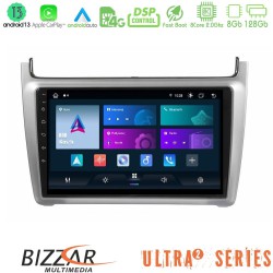 Bizzar Ultra Series Vw Polo 2014-2017 8core Android13 8+128GB Navigation Multimedia Tablet 9" (Silver)