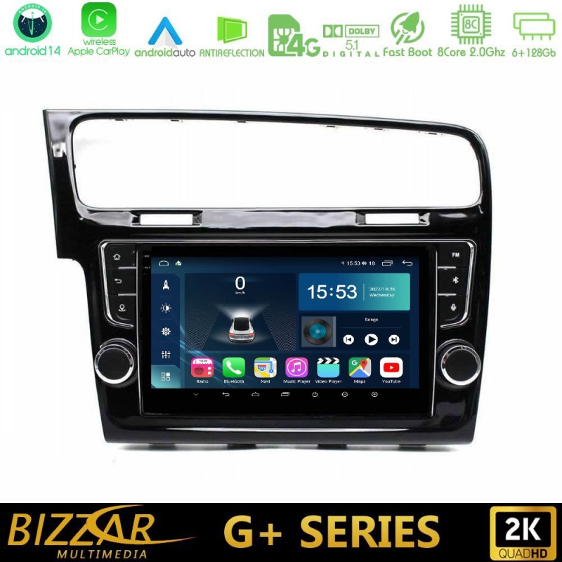 Bizzar G+ Series VW GOLF 7 8core Android14 6+128GB Navigation Multimedia Tablet 9" (OEM Look)