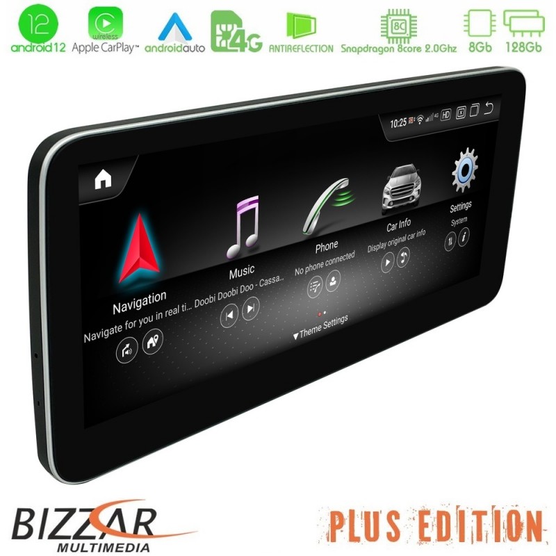 Bizzar OEM Mercedes A/CLA/GLA Class NTG4.5 Android13 (8+128GB) Navigation Multimedia 12,3″ Anti-reflection