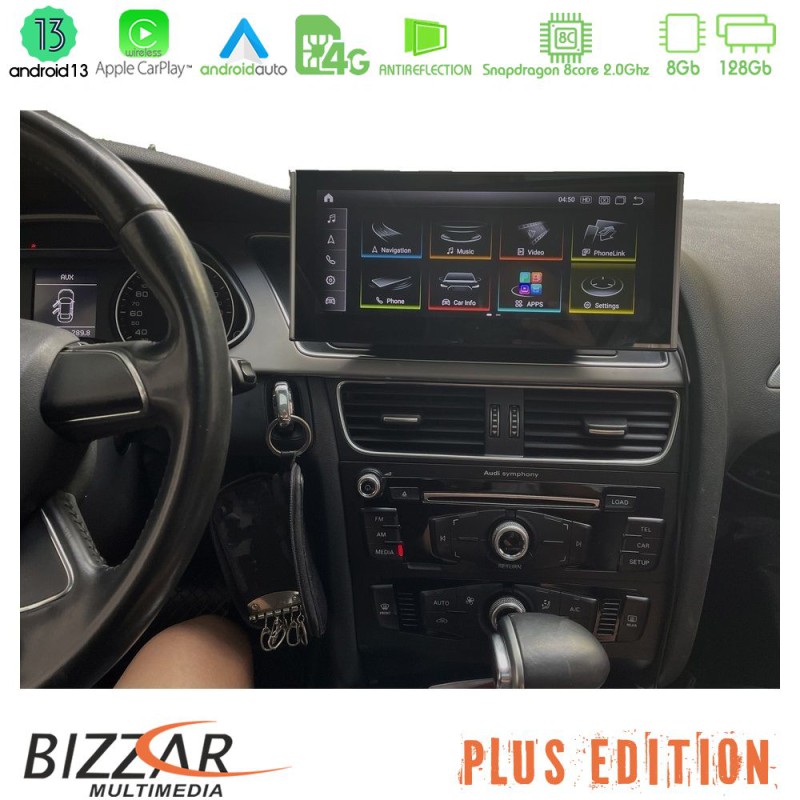 Bizzar Plus Edition Audi A4/A5 (B8) 2008-2015 (με MMI3G) Android13 8Core (8+128GB) Navigation Multimedia 10.25" HD Anti-reflection