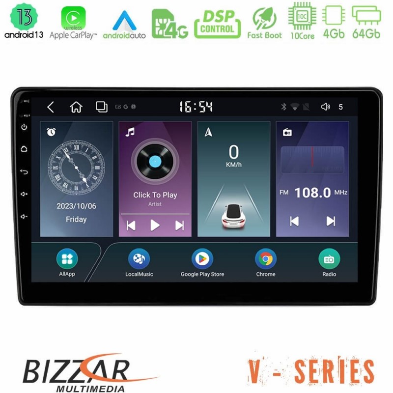 Bizzar V Series Hyundai i20 2021-2024 10core Android13 4+64GB Navigation Multimedia Tablet 9