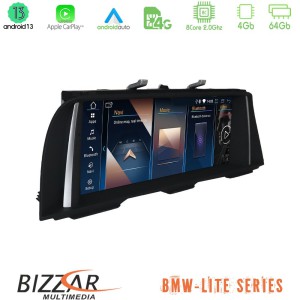 Bizzar Lite Series BMW 5 Series F10/F11 NBT Android13 8Core (4+64GB) Navigation Multimedia 10.25" HD Black Panel (OEM Style)