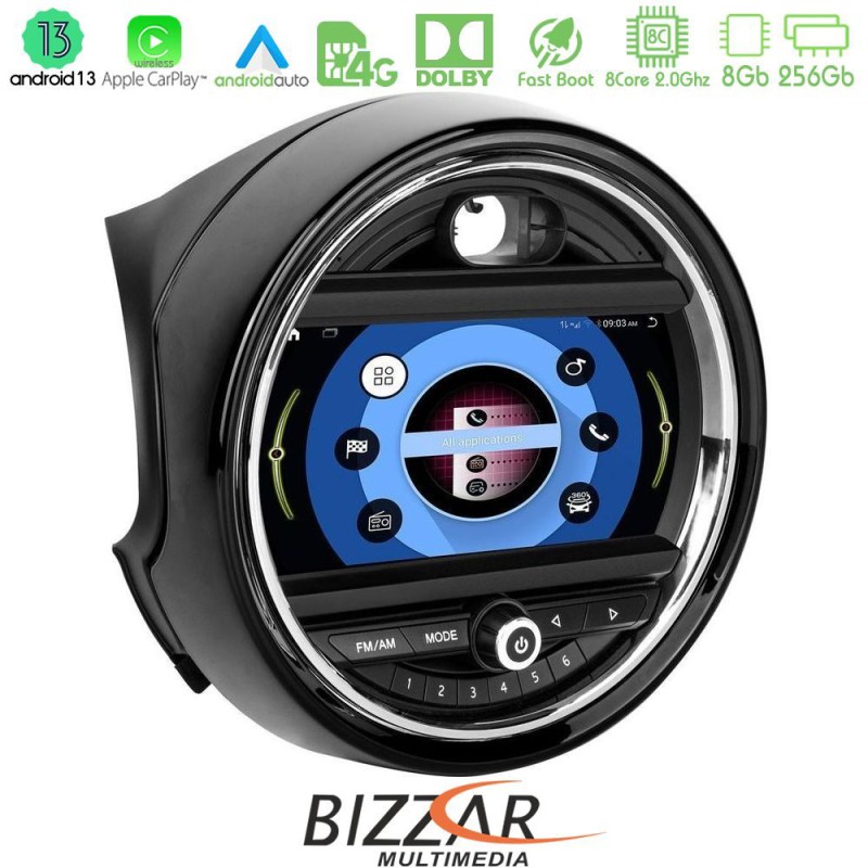 Bizzar OEM Mini Cooper F56 8core Android13 8+256GB Navigation Multimedia System 9"