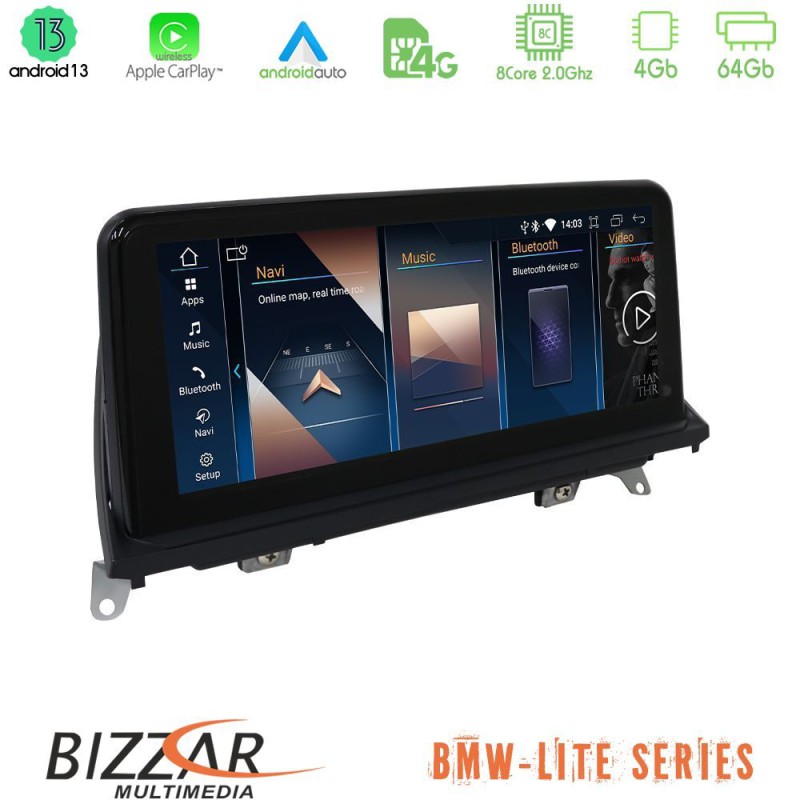 Bizzar Lite Series BMW X5 & X6 2010-2013 (CIC) Android13 8Core (4+64GB) Navigation Multimedia 10.25" HD