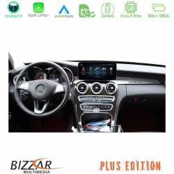 Bizzar Slim Plus Edition Mercedes C/GLC Class NTG5 Android14 (8+128GB) Navigation Multimedia 12.3" Anti-reflection