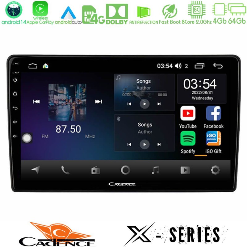 Cadence X Series Ford Transit Courier 2015-2023 8core Android 14 4+64GB Navigation Multimedia Tablet 9"