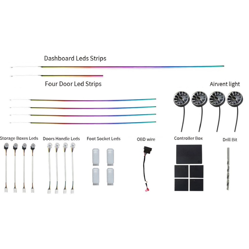 Ατμοσφαιρικός Φωτισμός Audi Q2 (GA) 2019-2024 OEM Ambient Light Full Kit