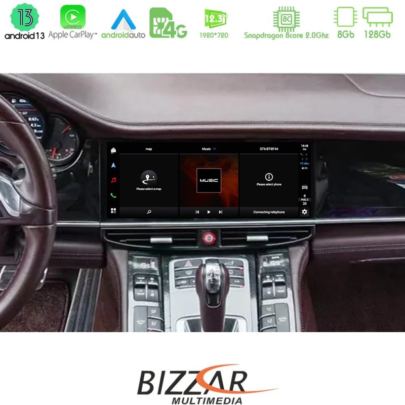 Bizzar OEM Porsche Panamera 2010-2016 8core Android13 8+128G Navigation Multimedia 12.3"