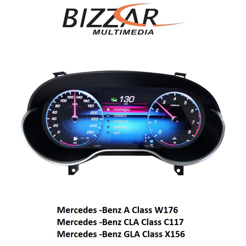 Mercedes A/GLA/CLA W176/X156/C117 2013~2019 Digital HD LCD Instrument Cluster 12.3" με Carplay | HDMI in Mercedes A/GLA/CLA W176/X156/C117 2013~2019 Digital HD LCD Instrument Cluster 12.3" με Carplay | HDMI in