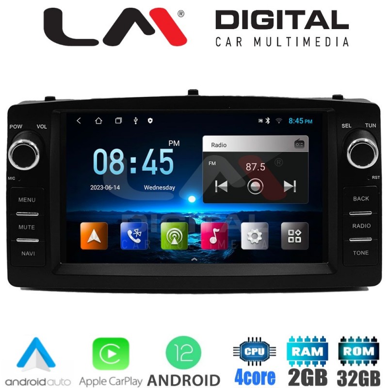 LM Digital – LM U4010 GPS Οθόνη OEM Multimedia Αυτοκινήτου για Toyota Corolla 2000-2007 (CarPlay/AndroidAuto/BT/GPS/WIFI/GPRS)