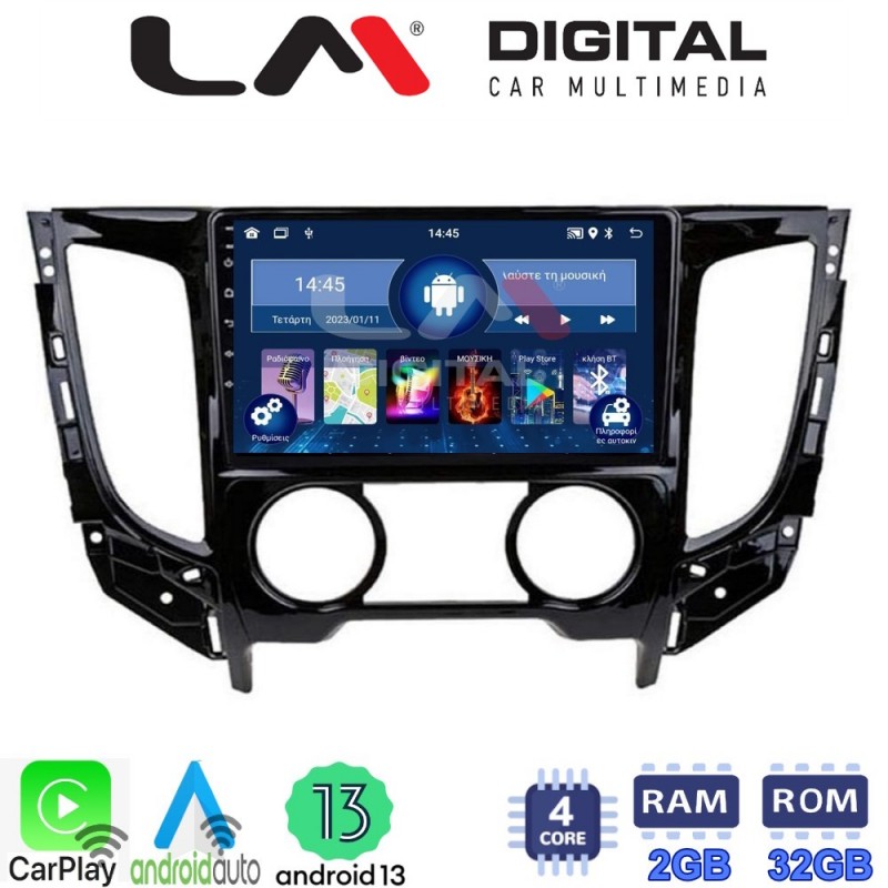LM Digital - LM ZN4230A GPS Οθόνη OEM Multimedia Αυτοκινήτου για Mitsubishi L200 2014 &gt;Μόνο για αυτοκίνητα με Air Condition (CarPlay/AndroidAuto/BT/GPS/WIFI/GPRS)