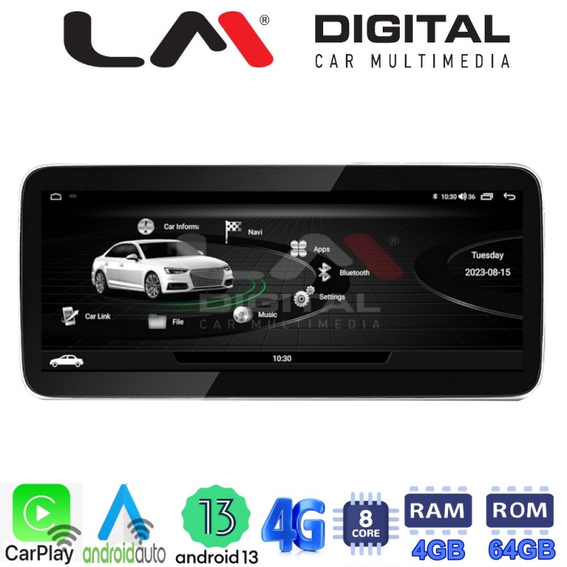 LM Digital - LM GH4 310 LOW Οθόνη OEM Multimedia Αυτοκινήτου για AUDI A4 2009 &gt; 2017 με εγχρωμη οθόνη (CarPlay/AndroidAuto/BT/GPS/WIFI/GPRS)