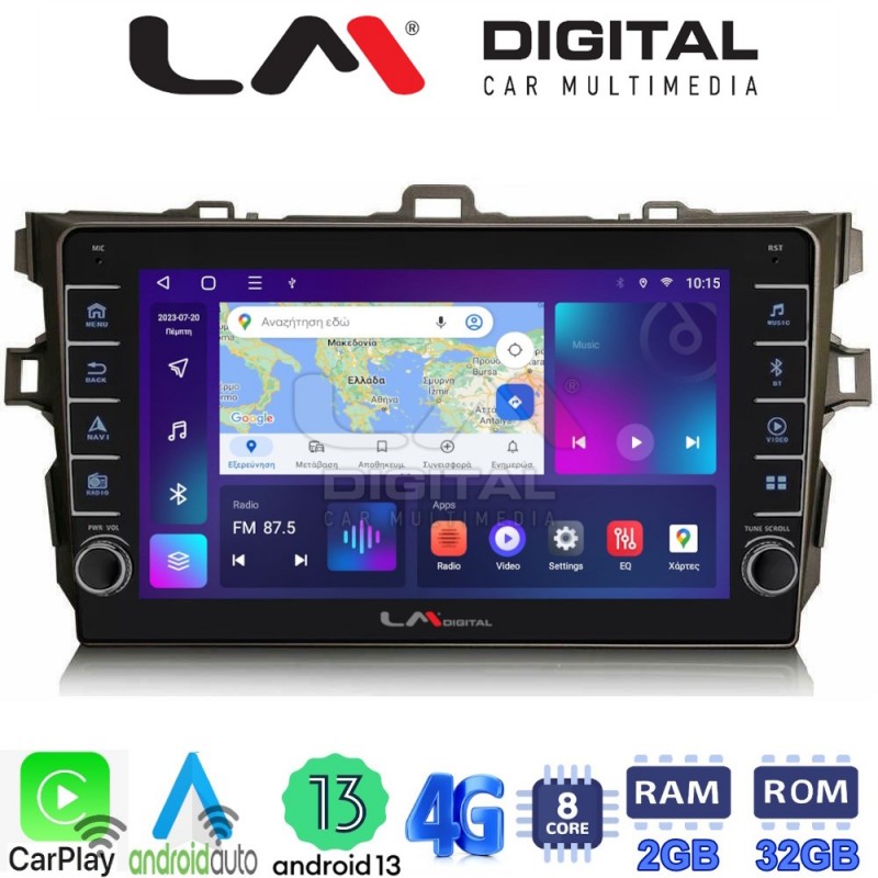 LM Digital - LM ZG8028 GPS Οθόνη OEM Multimedia Αυτοκινήτου για Toyota Auris 2007 &gt; 2012 (CarPlay/AndroidAuto/BT/GPS/WIFI/GPRS)