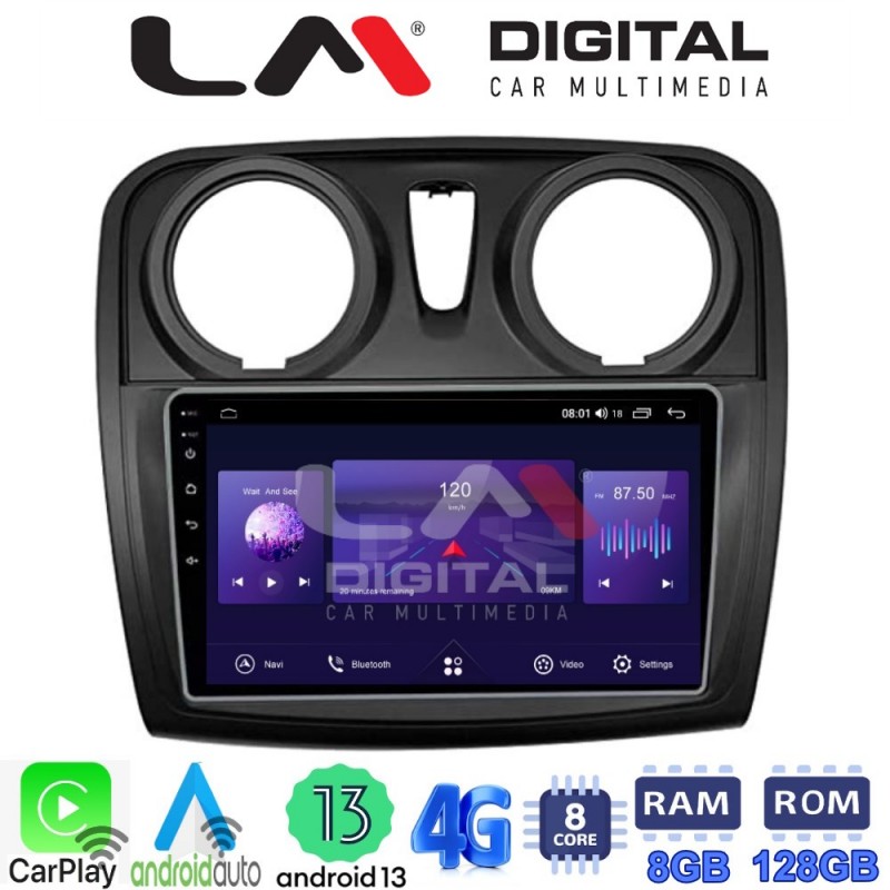 LM Digital - LM ZT8457 GPS Οθόνη OEM Multimedia Αυτοκινήτου για Dacia Santero 2012 &gt; 2019 (CarPlay/AndroidAuto/BT/GPS/WIFI/GPRS)