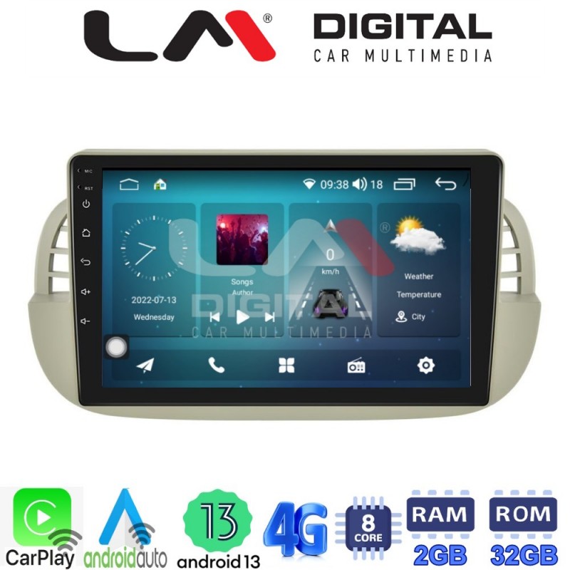 LM Digital - LM ZR8315 GPS Οθόνη OEM Multimedia Αυτοκινήτου για Fiat 500 2007 &gt; 2016 (CarPlay/AndroidAuto/BT/GPS/WIFI/GPRS)