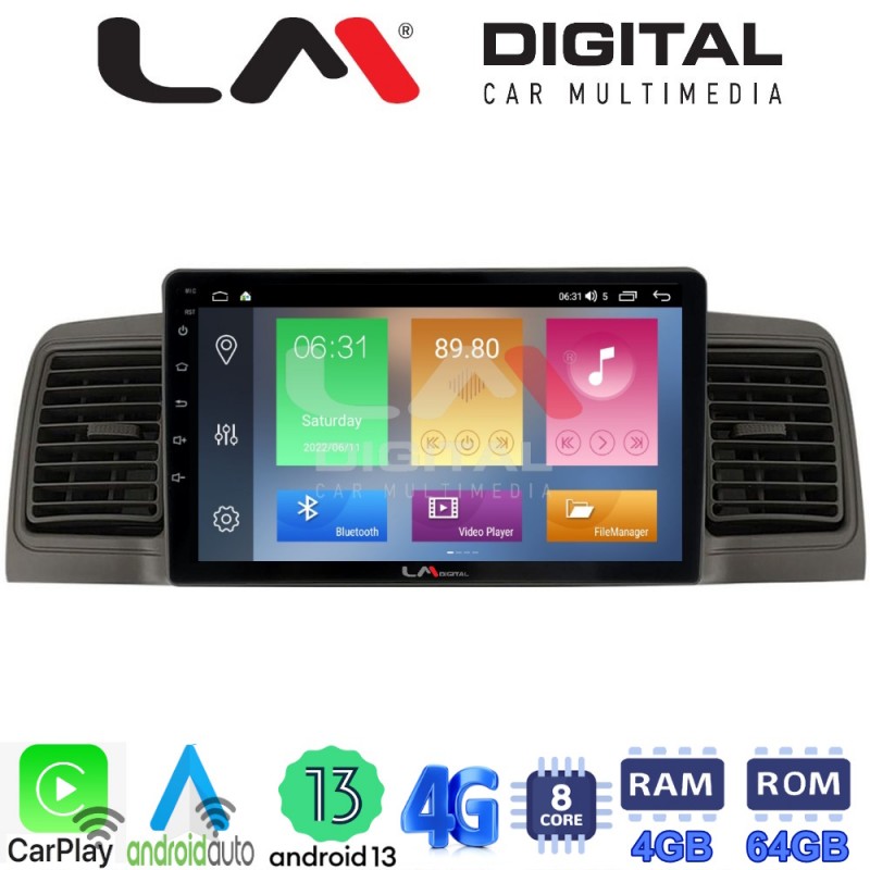 LM Digital - LM ZC8010 GPS Οθόνη OEM Multimedia Αυτοκινήτου για Toyota Corolla 2000-2007  (CarPlay/AndroidAuto/BT/GPS/WIFI/GPRS)