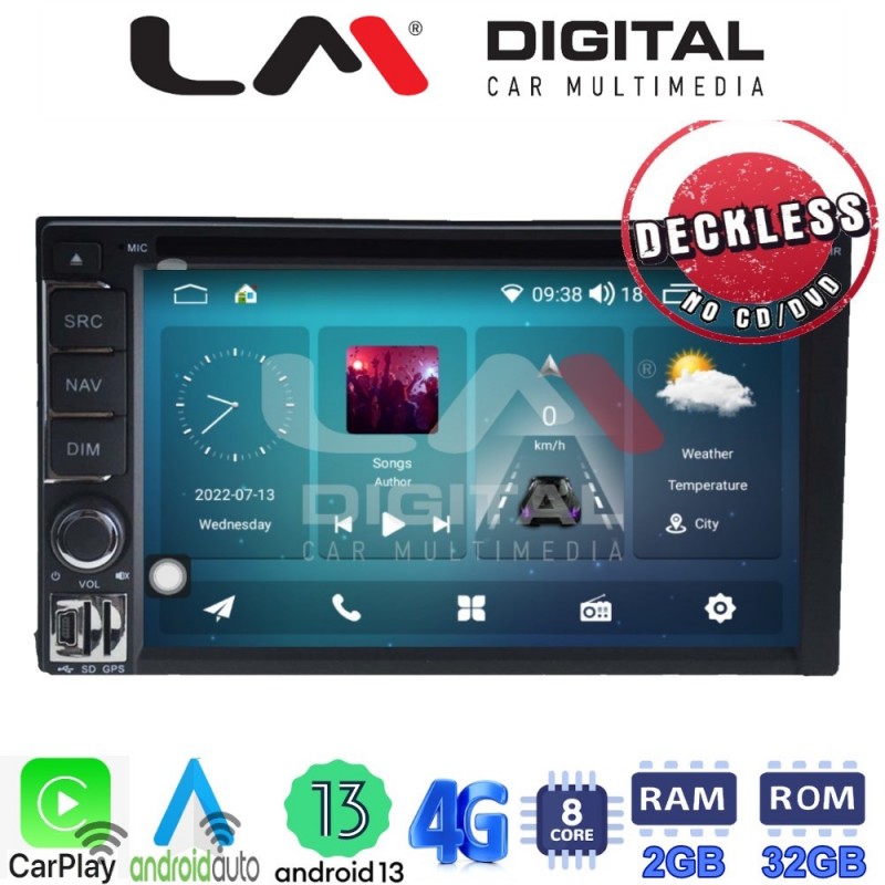 LM Digital - LM R8902 GPS Οθόνη OEM Multimedia Αυτοκινήτου για Universal 2DIN (CarPlay/AndroidAuto/BT/GPS/WIFI/GPRS)